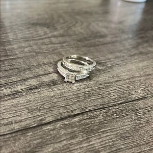White gold and natural diamond bridal set size 6 1/2
